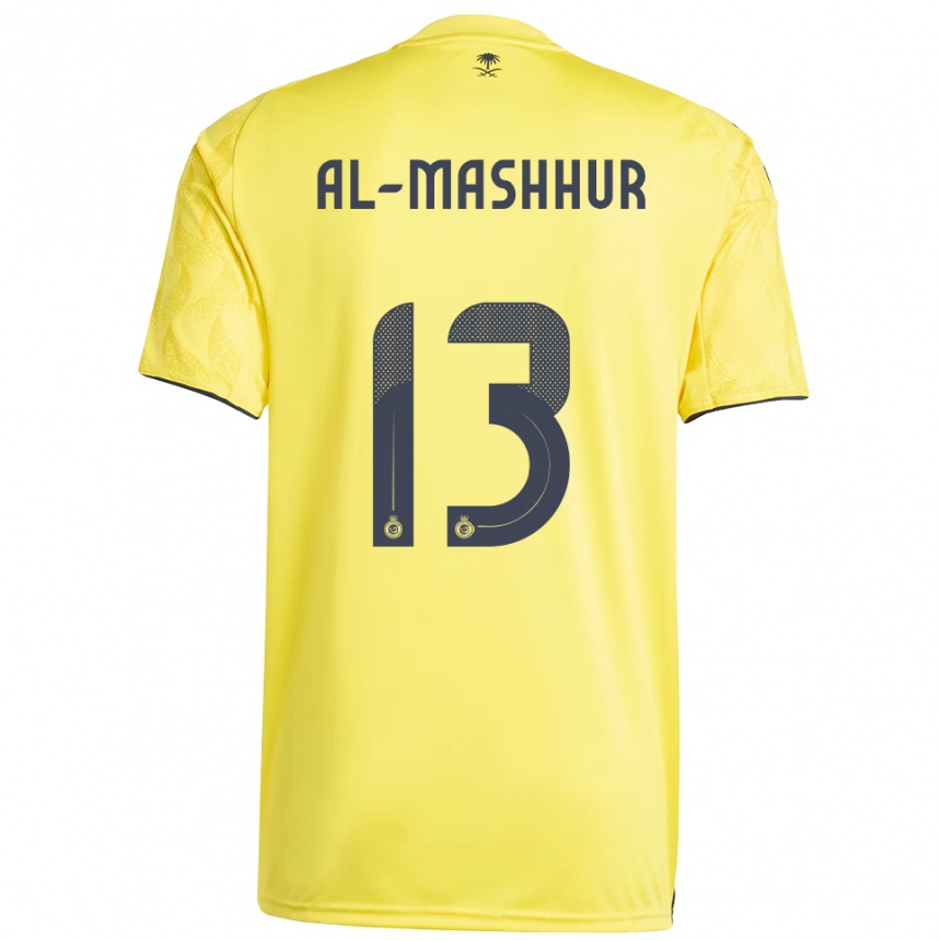 ילדים כדורגל Fawaz Al-Mashhur #13 צהוב שחור ג'רזי ביתית 2025/26