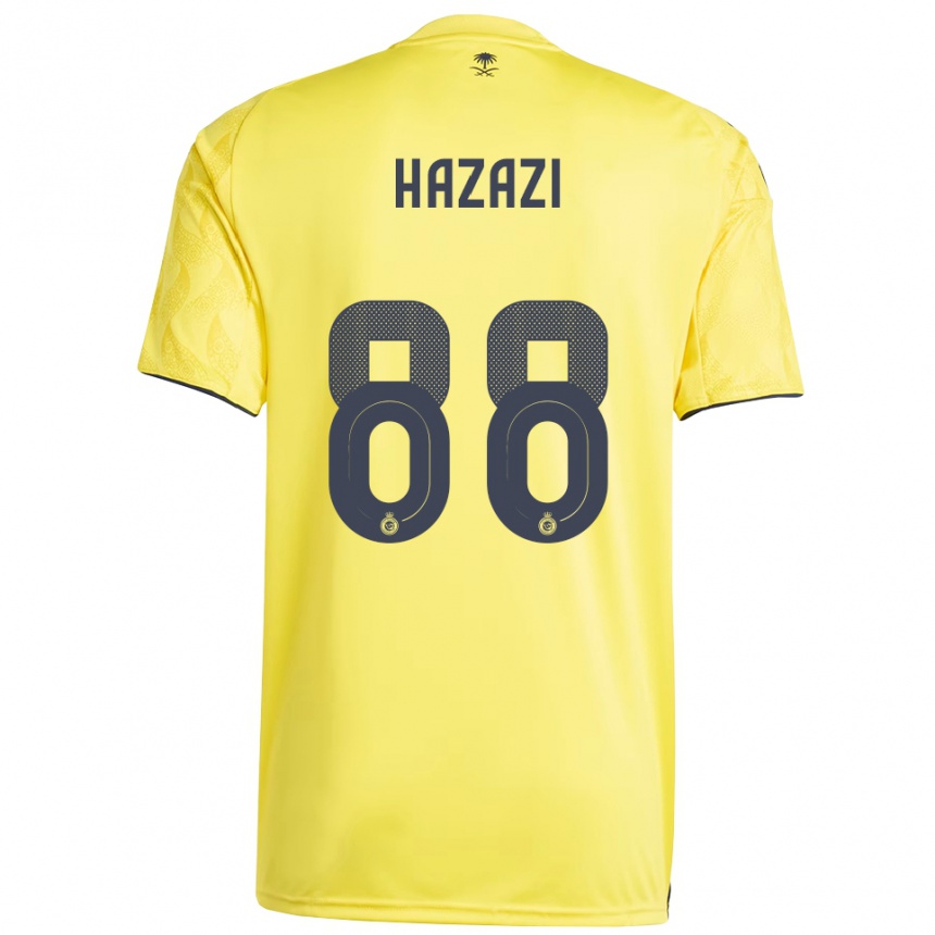 ילדים כדורגל באסאם עבדולה ב. חזאזי #88 צהוב שחור ג'רזי ביתית 2025/26