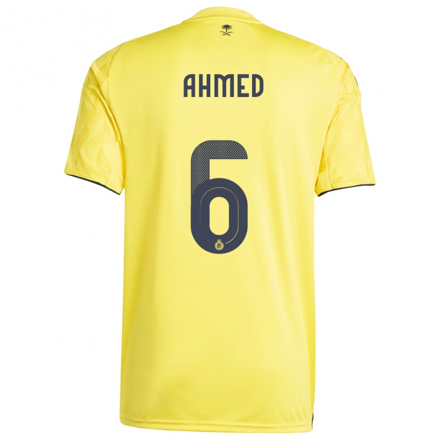 ילדים כדורגל Aseel Ahmed #6 צהוב שחור ג'רזי ביתית 2025/26