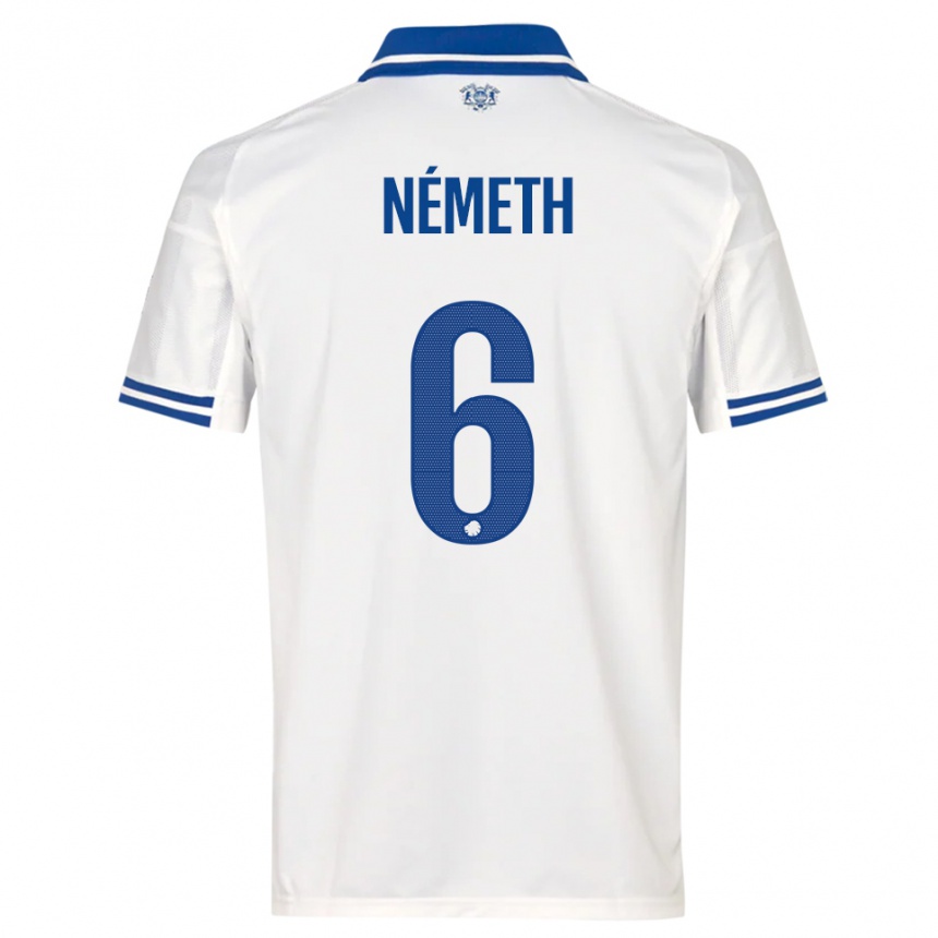 ילדים כדורגל Hunor Németh #6 לבן כחול ג'רזי ביתית 2025/26