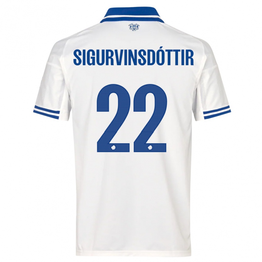 ילדים כדורגל Sunneva Sigurvinsdóttir #22 לבן כחול ג'רזי ביתית 2025/26