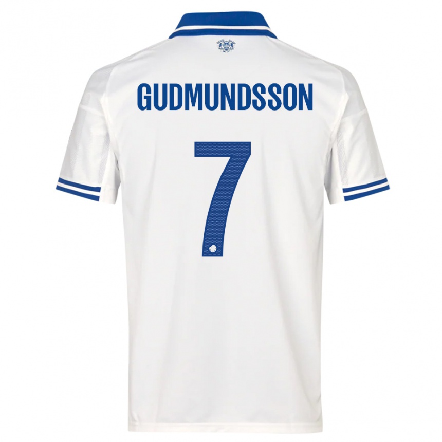 ילדים כדורגל Galdur Gudmundsson #7 לבן כחול ג'רזי ביתית 2025/26