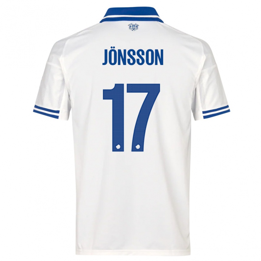 ילדים כדורגל Neo Jönsson #17 לבן כחול ג'רזי ביתית 2025/26