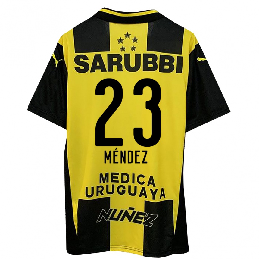 ילדים כדורגל אוסקר מנדס #23 צהוב שחור ג'רזי ביתית 2025/26