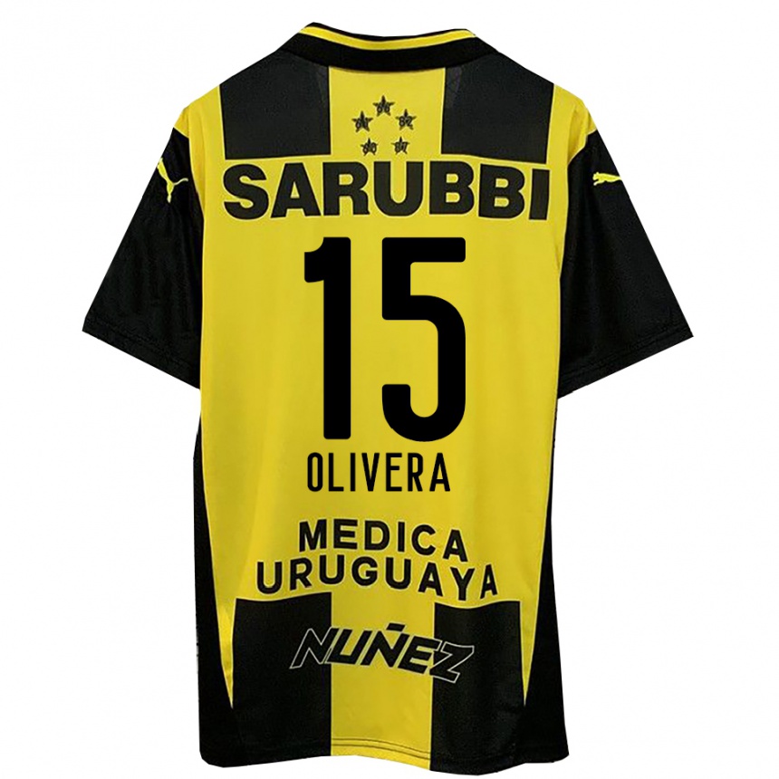 ילדים כדורגל מקסימיליאנו אוליברה #15 צהוב שחור ג'רזי ביתית 2025/26