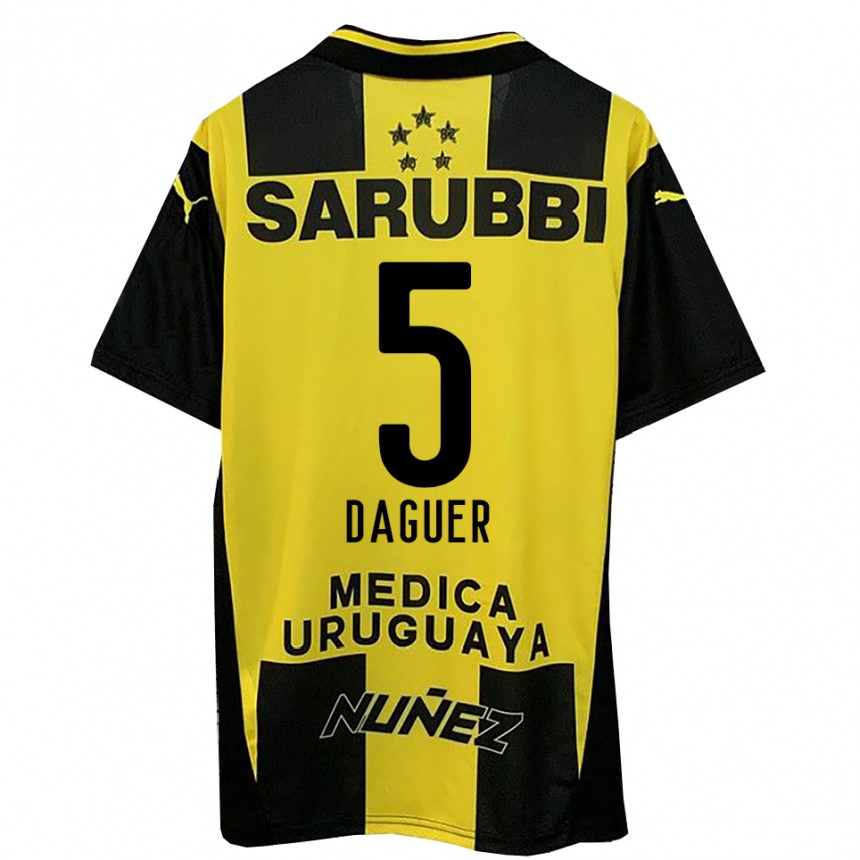 ילדים כדורגל Julio Daguer #5 צהוב שחור ג'רזי ביתית 2025/26
