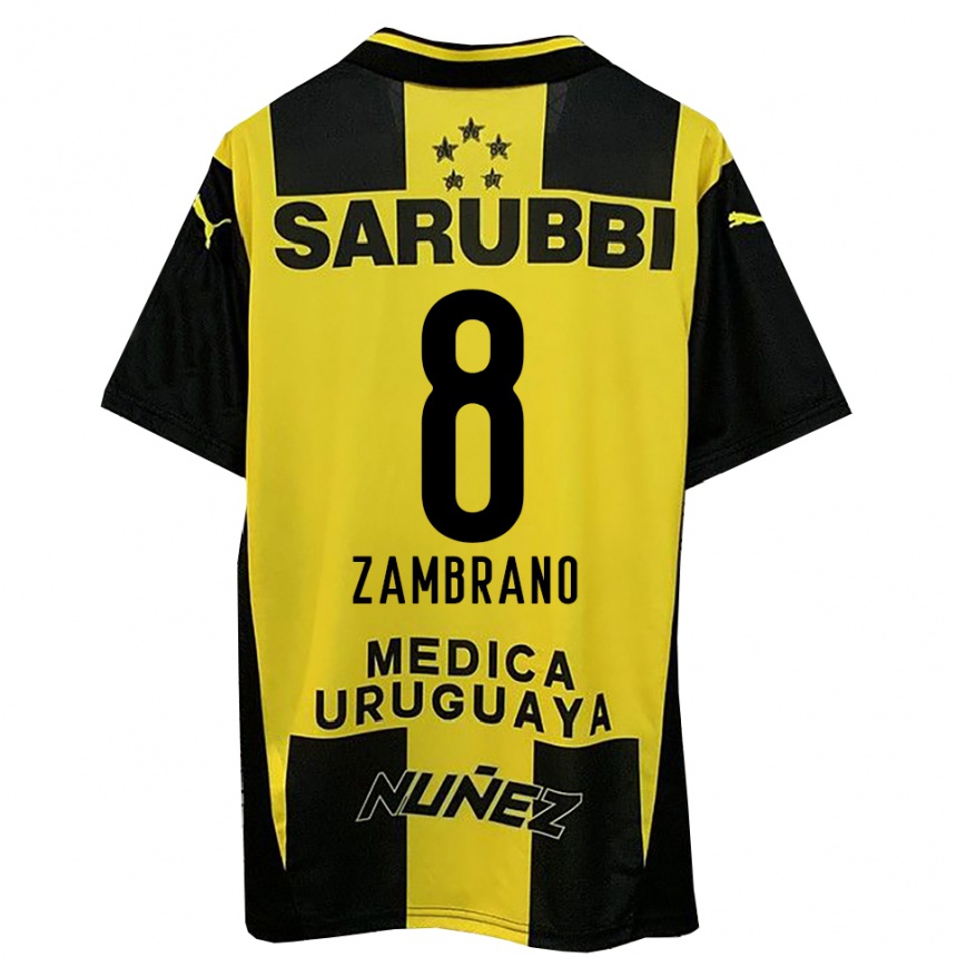 ילדים כדורגל קרלוס זמבראנו #8 צהוב שחור ג'רזי ביתית 2025/26