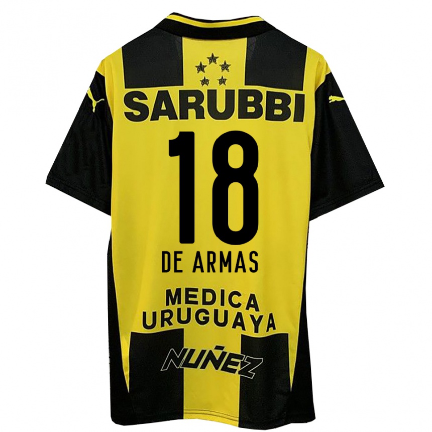 ילדים כדורגל נהואל די ארמאס פחארדו #18 צהוב שחור ג'רזי ביתית 2025/26