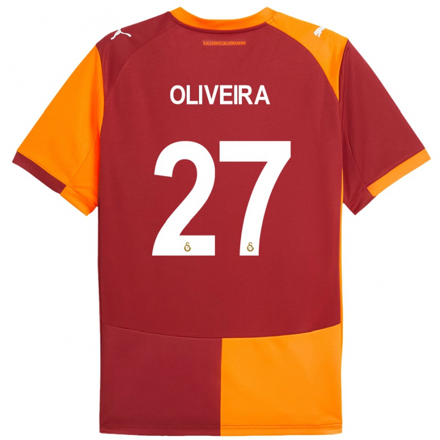 ילדים כדורגל סרז'יו אוליביירה #27 אדום כתום ג'רזי ביתית 2025/26