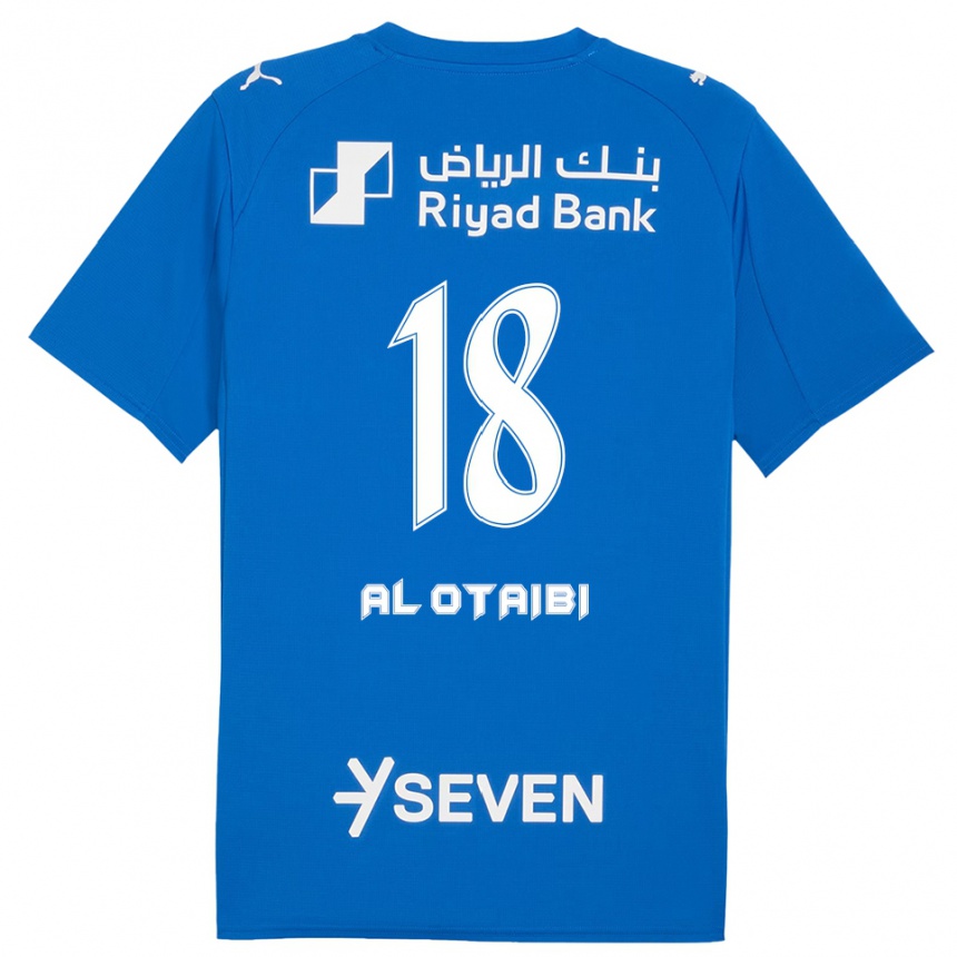 ילדים כדורגל Majd Al-Otaibi #18 כחול לבן ג'רזי ביתית 2025/26