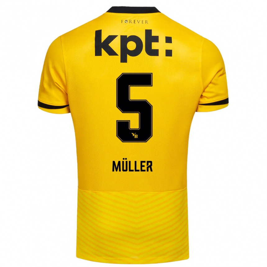 ילדים כדורגל Loy Müller #5 צהוב שחור ג'רזי ביתית 2025/26