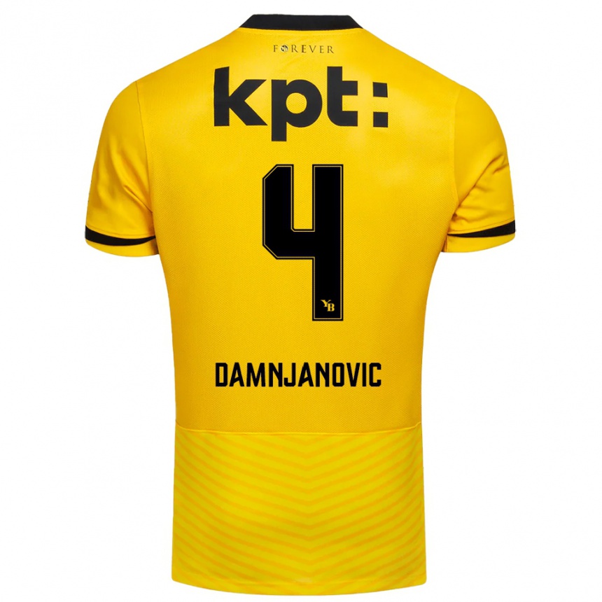 ילדים כדורגל Lazar Damnjanovic #4 צהוב שחור ג'רזי ביתית 2025/26