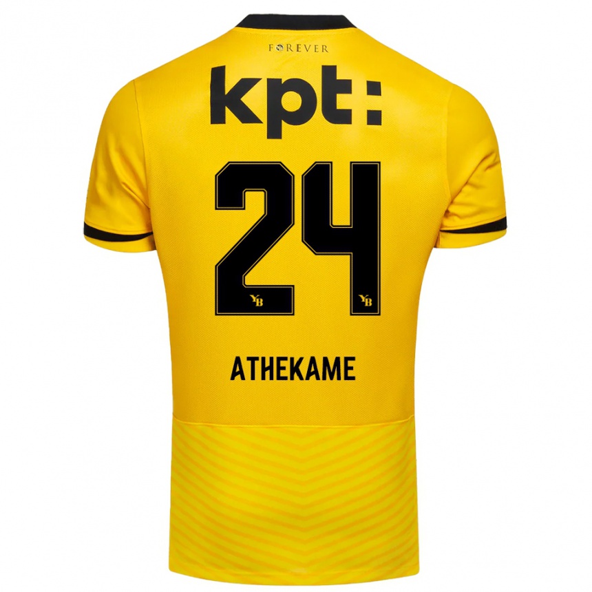 ילדים כדורגל Zachary Athekame #24 צהוב שחור ג'רזי ביתית 2025/26