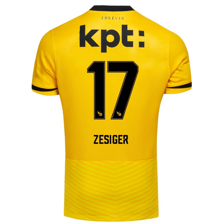 ילדים כדורגל נבין זסיגר #17 צהוב שחור ג'רזי ביתית 2025/26