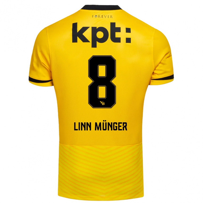 ילדים כדורגל נועה לין מאנגר #8 צהוב שחור ג'רזי ביתית 2025/26