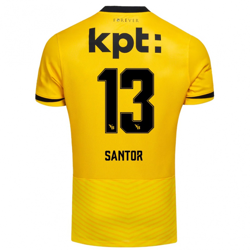 ילדים כדורגל Luca Santor #13 צהוב שחור ג'רזי ביתית 2025/26