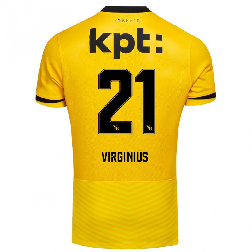 ילדים כדורגל אלן וירז'יניוס #21 צהוב שחור ג'רזי ביתית 2025/26
