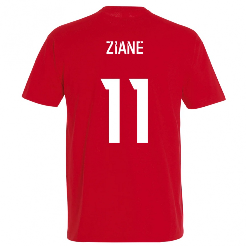 ילדים כדורגל Mohamed Ziane #11 אדום צהוב ג'רזי ביתית 2025/26