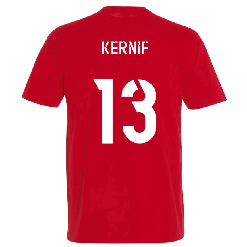 ילדים כדורגל Nourdine Kernif #13 אדום צהוב ג'רזי ביתית 2025/26