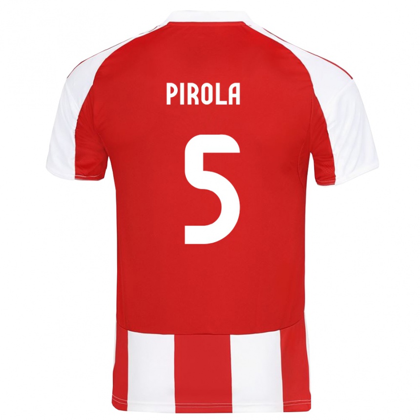 ילדים כדורגל לורנצו פירולה #5 אדום לבן ג'רזי ביתית 2025/26