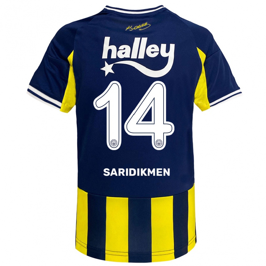 ילדים כדורגל Çağan Sarıdikmen #14 צהוב כחול נייבי לבן ג'רזי ביתית 2025/26