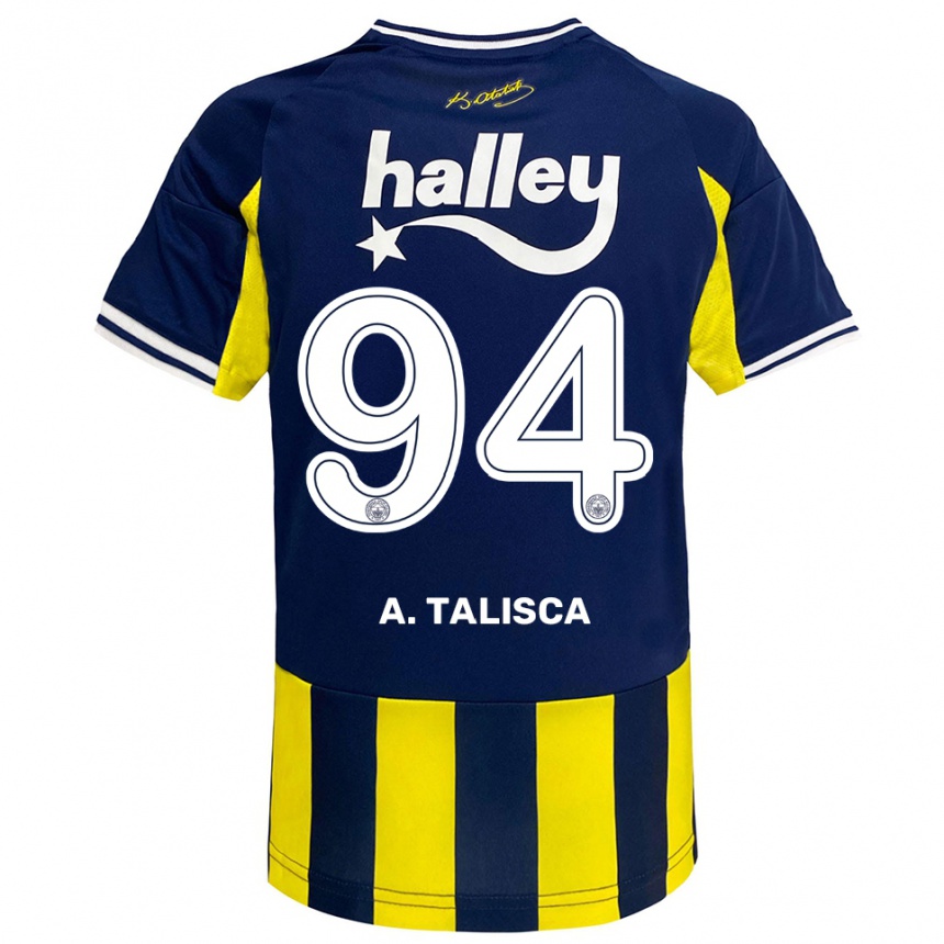 ילדים כדורגל אנדרסון טאליסקה #94 צהוב כחול נייבי לבן ג'רזי ביתית 2025/26 ילדים כדורגל אנדרסון טאליסקה #94 צהוב כחול נייבי לבן ג'רזי ביתית 2025/26