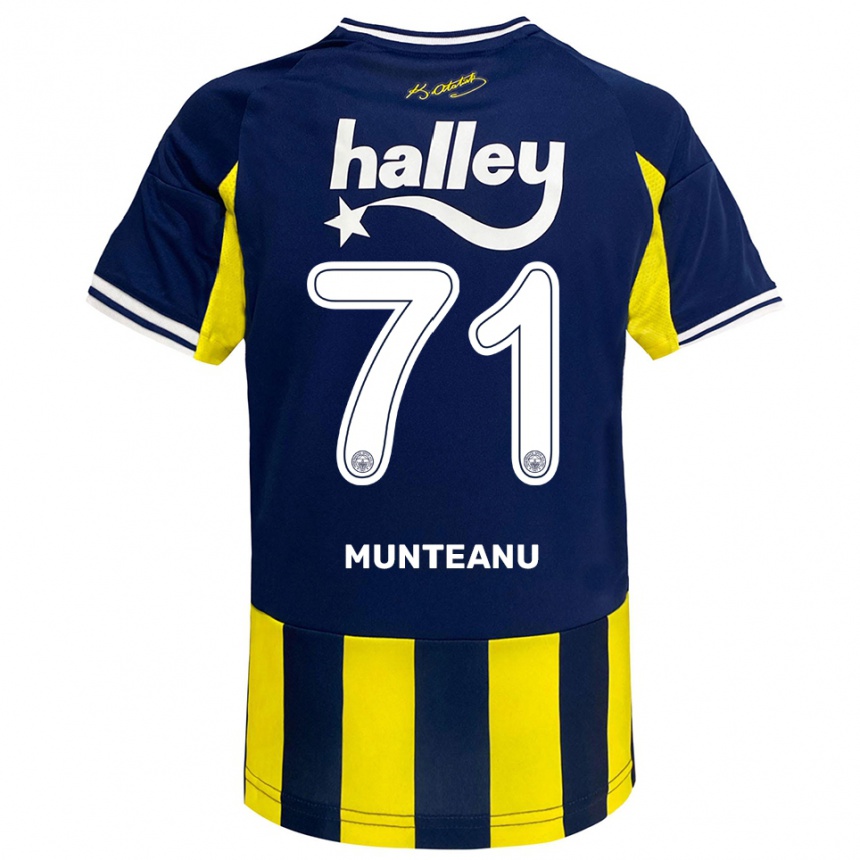 ילדים כדורגל נטליה מונטאנו #71 צהוב כחול נייבי לבן ג'רזי ביתית 2025/26