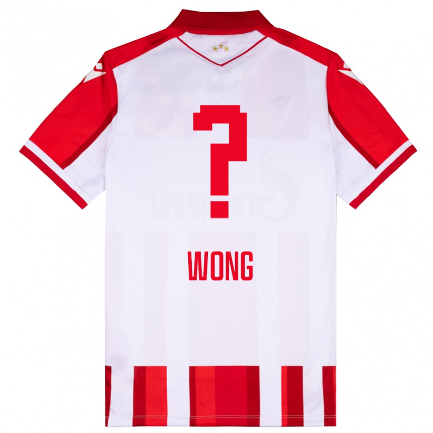 ילדים כדורגל Luka Wong #0 אדום לבן ג'רזי ביתית 2025/26