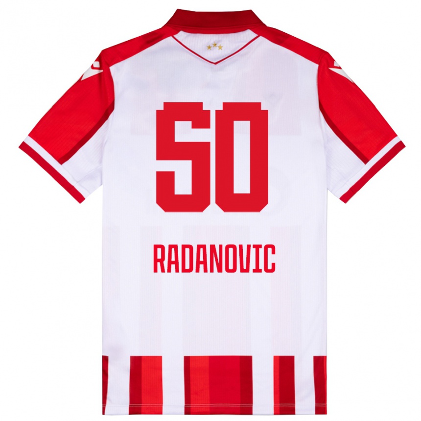 ילדים כדורגל סאבו ראדאנוביץ׳ #50 אדום לבן ג'רזי ביתית 2025/26
