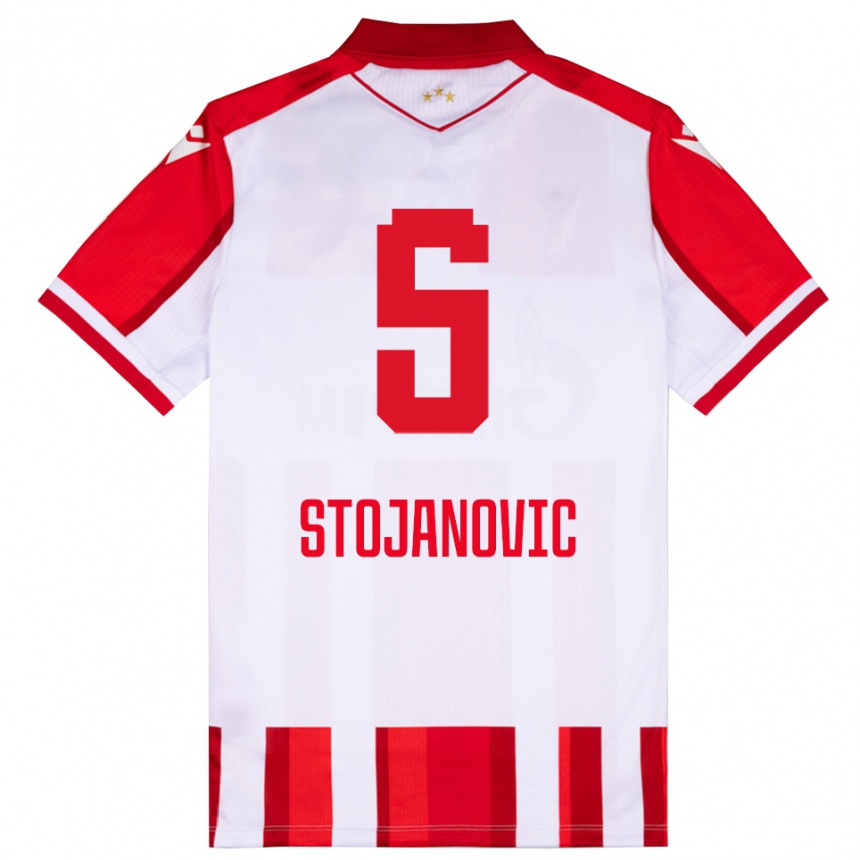 ילדים כדורגל ויקטור סטויאנוביץ׳ #5 אדום לבן ג'רזי ביתית 2025/26