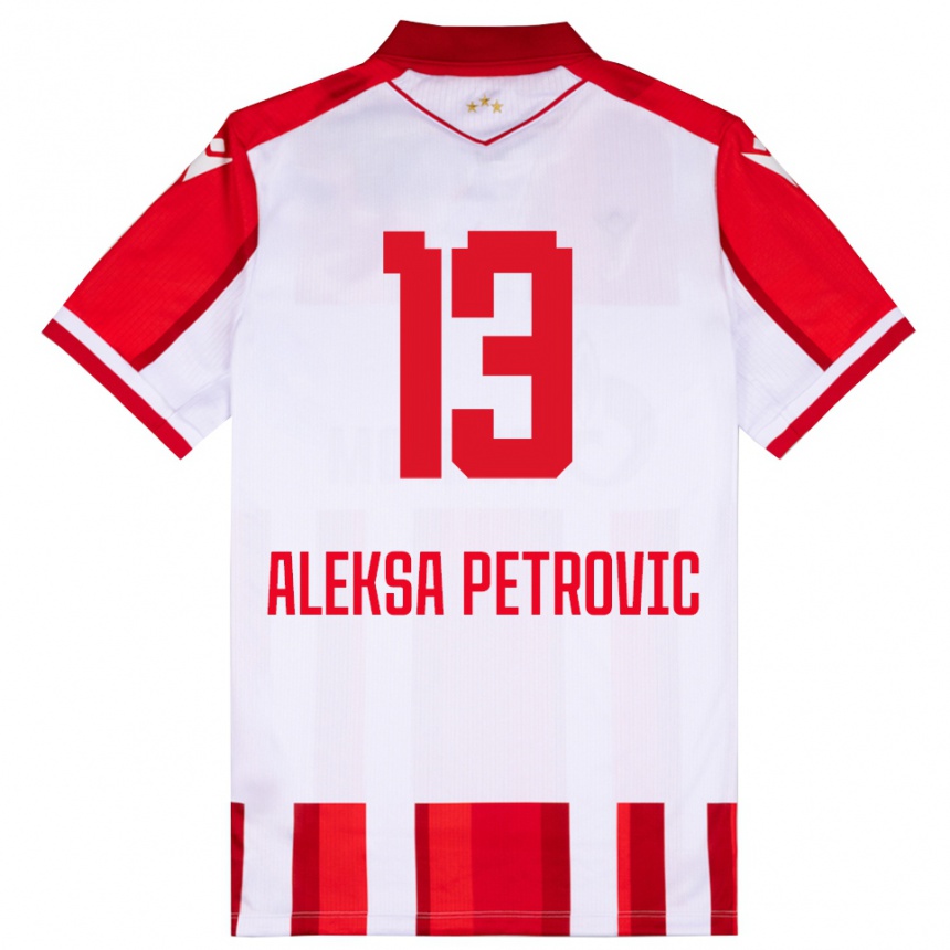 ילדים כדורגל Aleksa Petrovic #13 אדום לבן ג'רזי ביתית 2025/26