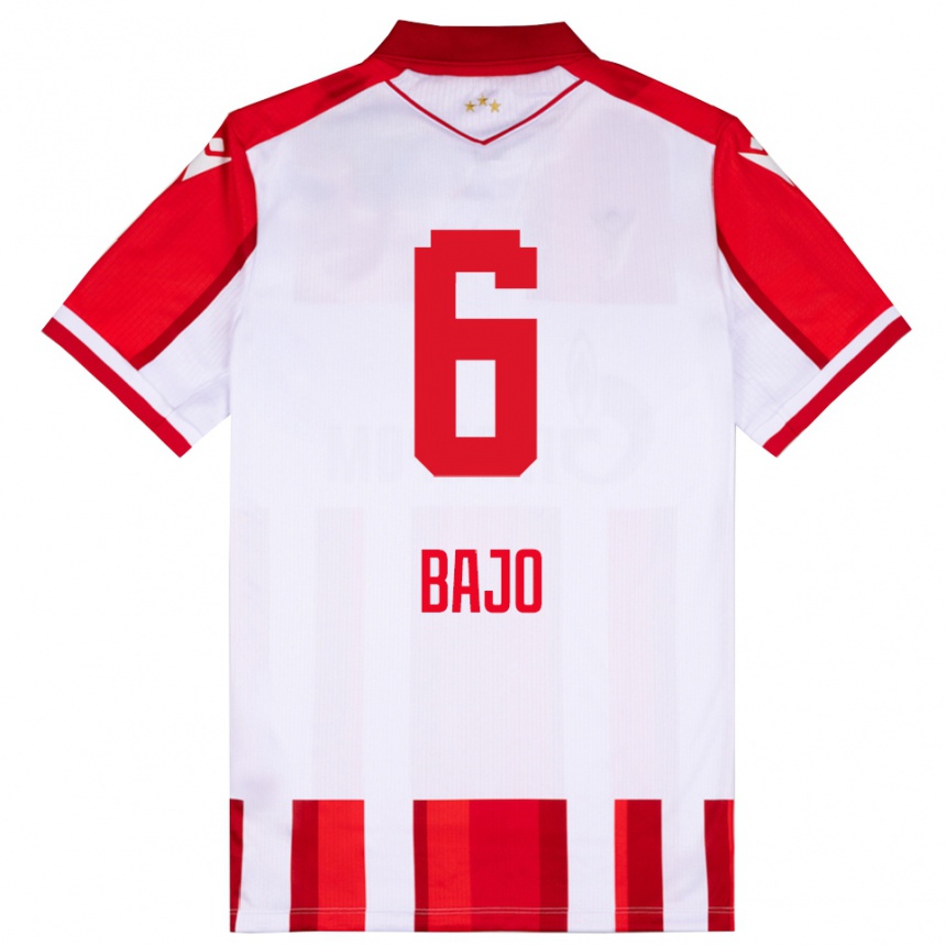 ילדים כדורגל מחמודו באג'ו #6 אדום לבן ג'רזי ביתית 2025/26