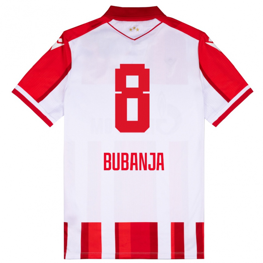 ילדים כדורגל איגור בובאניה #8 אדום לבן ג'רזי ביתית 2025/26