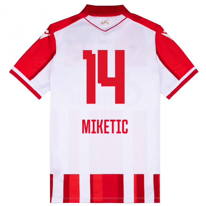 ילדים כדורגל אלכסנדר מיקטיץ' #14 אדום לבן ג'רזי ביתית 2025/26