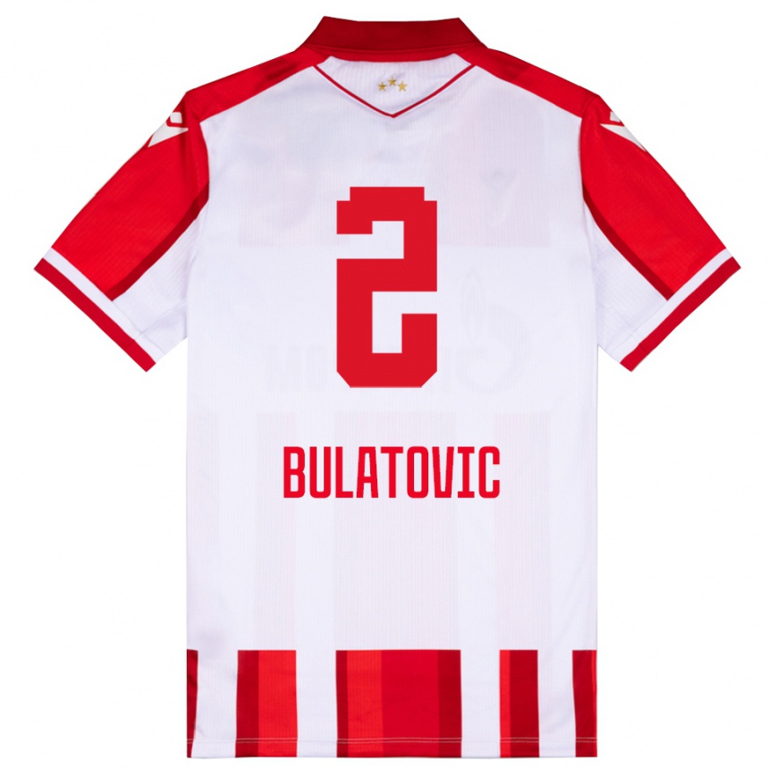 ילדים כדורגל Danilo Bulatovic #2 אדום לבן ג'רזי ביתית 2025/26