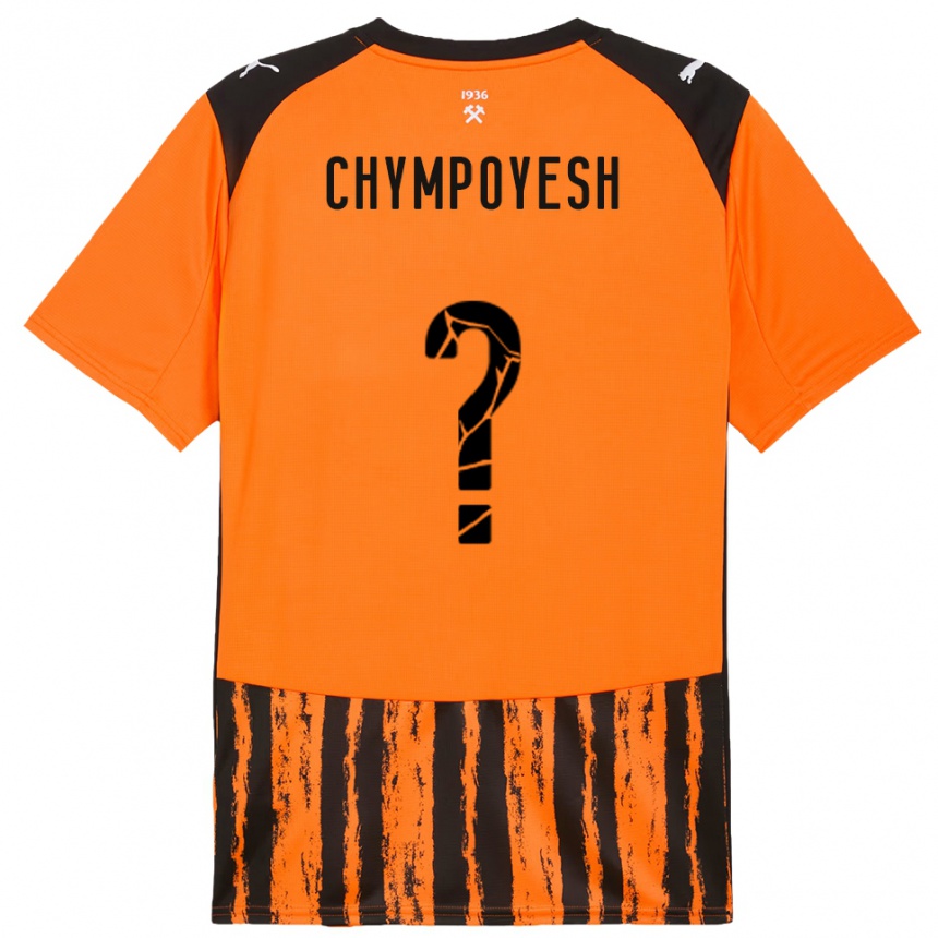 ילדים כדורגל Vladyslav Chympoyesh #0 כתום שחור ג'רזי ביתית 2025/26