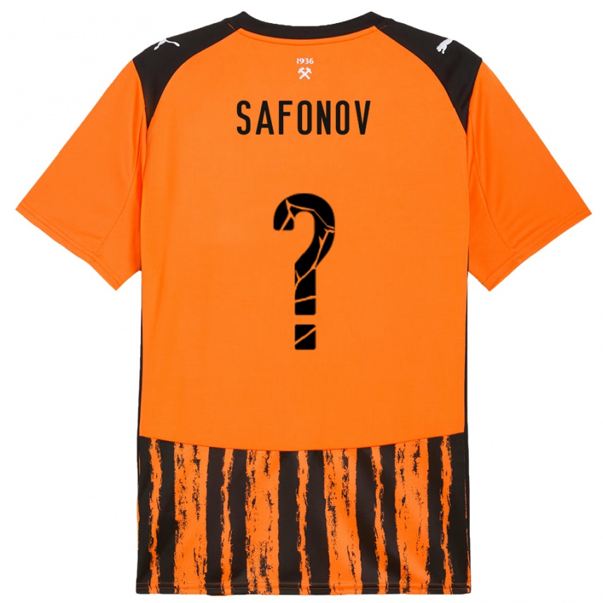 ילדים כדורגל Arseniy Safonov #0 כתום שחור ג'רזי ביתית 2025/26