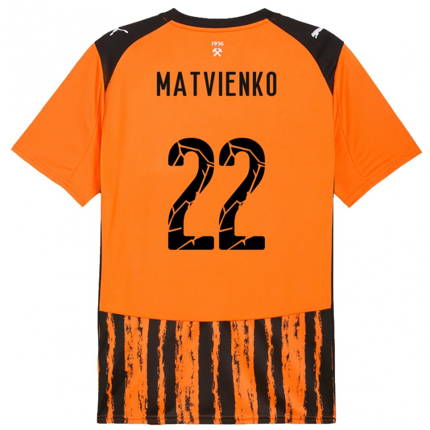 ילדים כדורגל מיקולה מטוויינקו #22 כתום שחור ג'רזי ביתית 2025/26