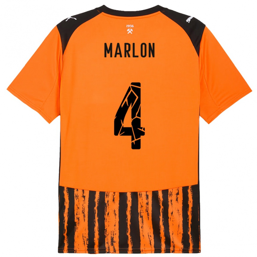 ילדים כדורגל Marlon #4 כתום שחור ג'רזי ביתית 2025/26 ילדים כדורגל Marlon #4 כתום שחור ג'רזי ביתית 2025/26