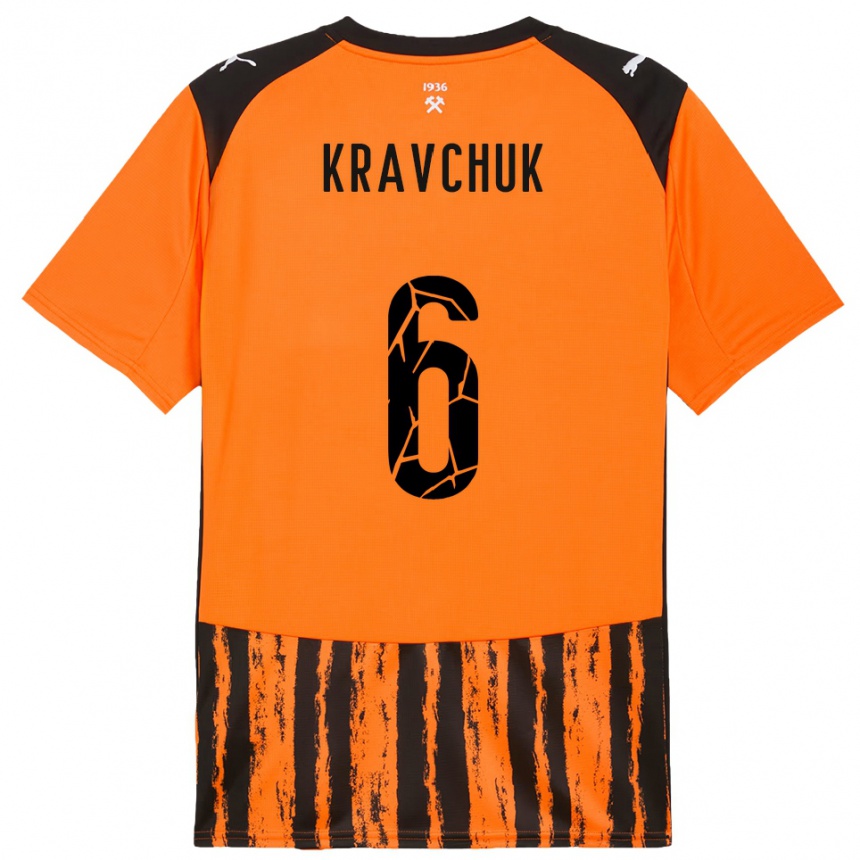 ילדים כדורגל Diana Kravchuk #6 כתום שחור ג'רזי ביתית 2025/26