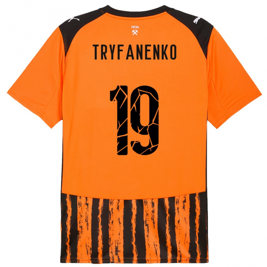 ילדים כדורגל Bogdan Tryfanenko #19 כתום שחור ג'רזי ביתית 2025/26