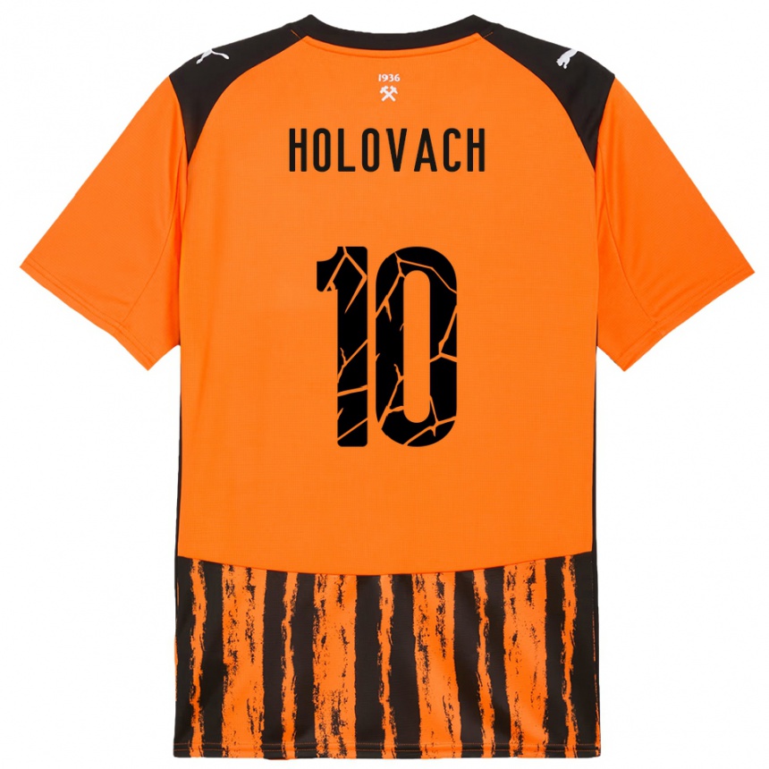 ילדים כדורגל Viktoriia Holovach #10 כתום שחור ג'רזי ביתית 2025/26