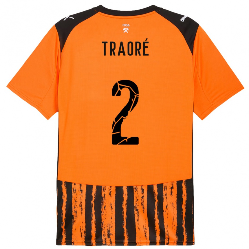 ילדים כדורגל לאסינה טראורה #2 כתום שחור ג'רזי ביתית 2025/26