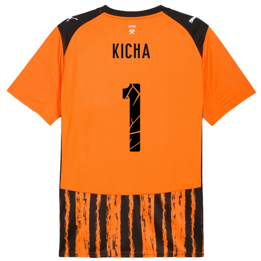 ילדים כדורגל Tymofiy Kicha #1 כתום שחור ג'רזי ביתית 2025/26