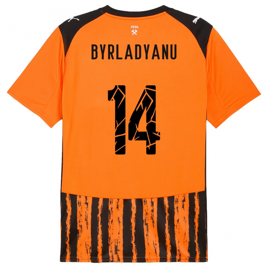 ילדים כדורגל Ilya Byrladyanu #14 כתום שחור ג'רזי ביתית 2025/26