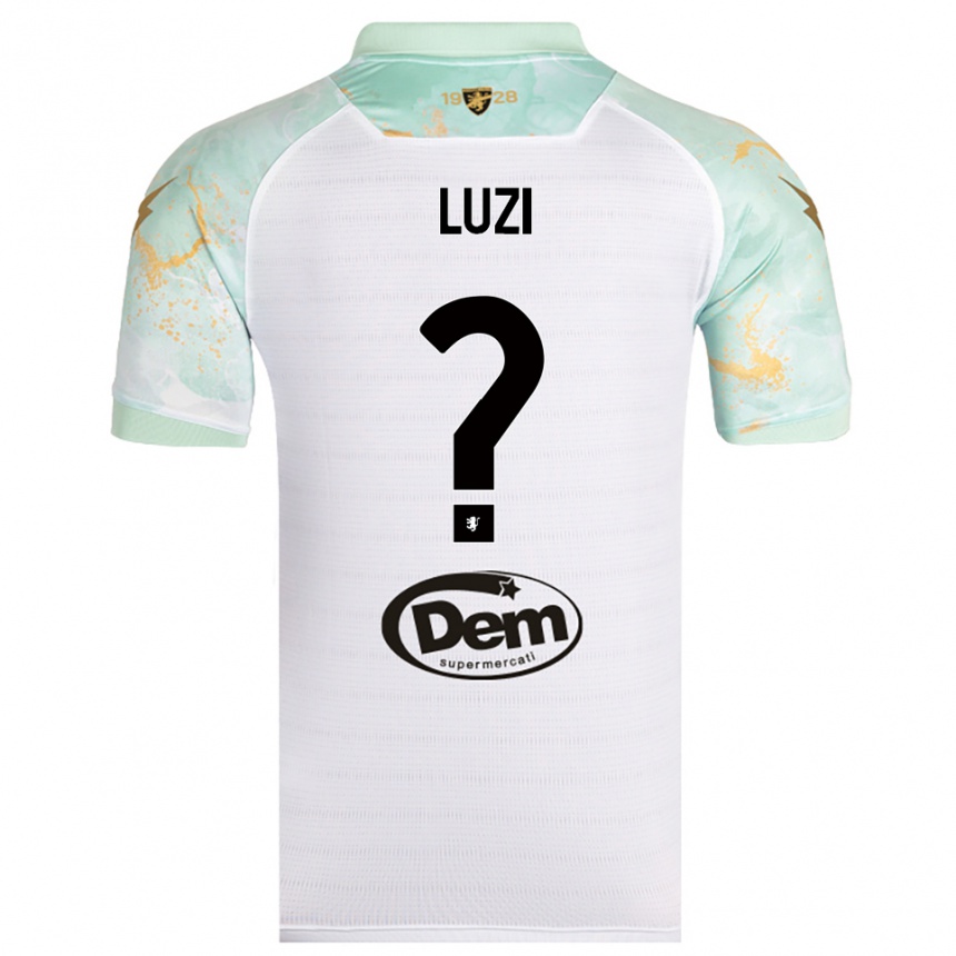 ילדים כדורגל Daniel Luzi #0 לבן שחור הרחק ג'רזי 2025/26