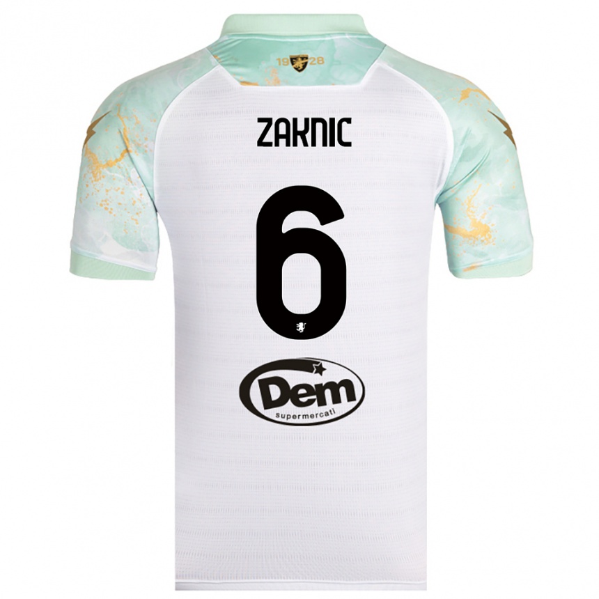 ילדים כדורגל לזר זאקניץ׳ #6 לבן שחור הרחק ג'רזי 2025/26