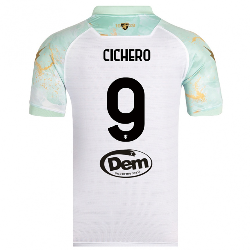 ילדים כדורגל אלחנדרו סיצ׳רו #9 לבן שחור הרחק ג'רזי 2025/26 ילדים כדורגל אלחנדרו סיצ׳רו #9 לבן שחור הרחק ג'רזי 2025/26