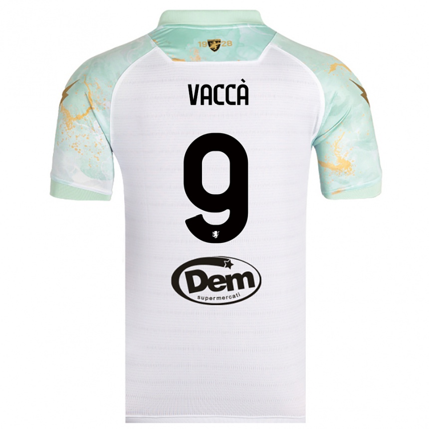 ילדים כדורגל אנטוניו ג׳וניור ואקה #9 לבן שחור הרחק ג'רזי 2025/26