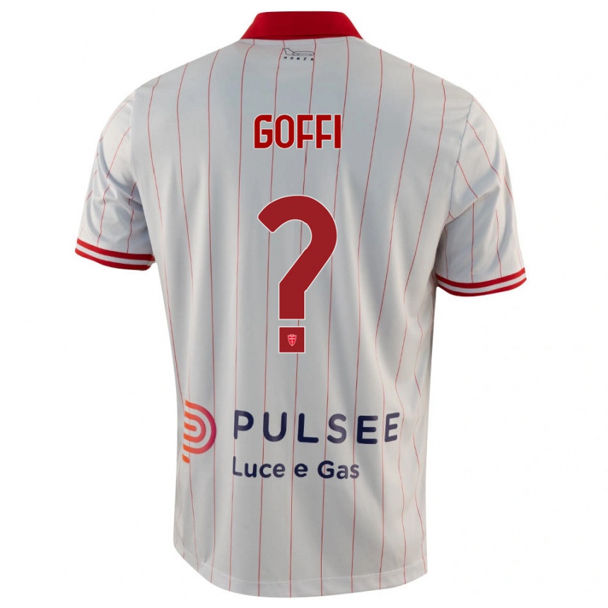 ילדים כדורגל Tommaso Goffi #0 לבן אדום כחול הרחק ג'רזי 2025/26